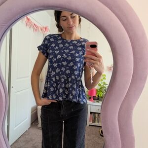 Polagram Blue Floral Blouse